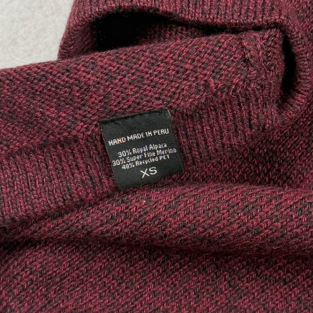 Paka Unisex The Cusco Sweater Burgundy XS - Picture 11 of 12